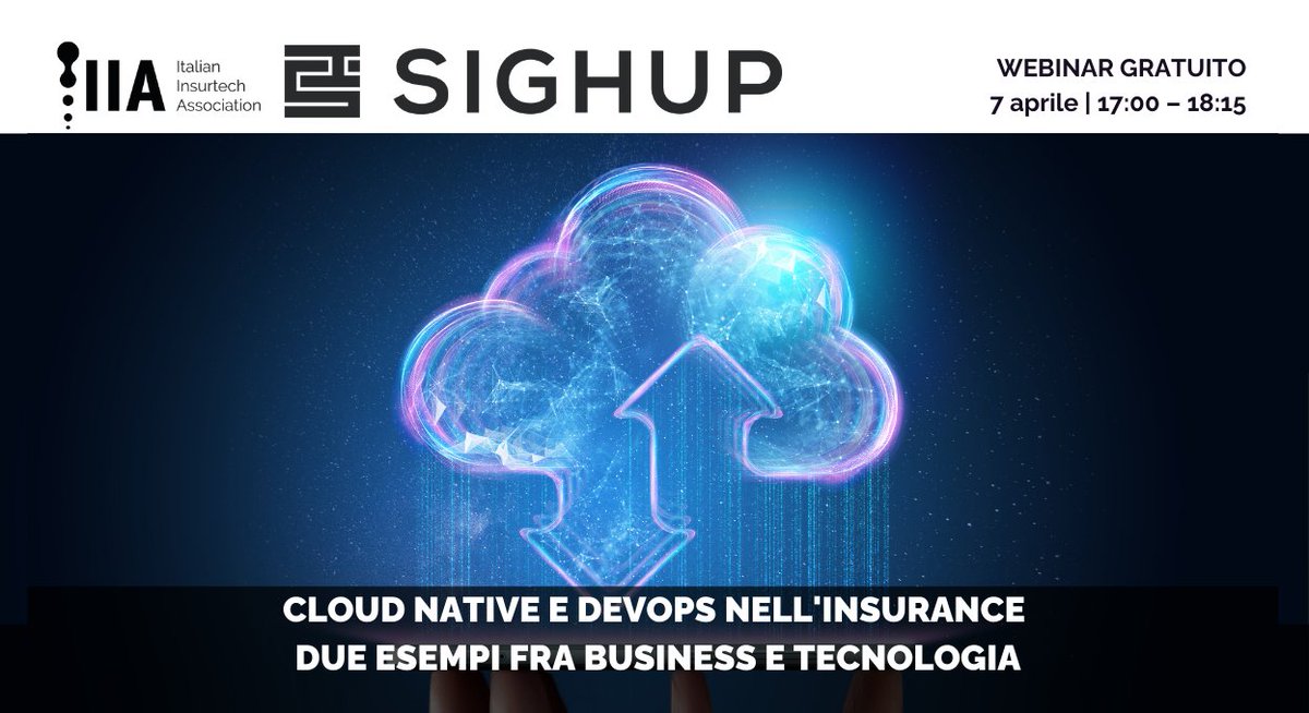 sighup_'s tweet photo. 🎥 Don't miss the Italian Insuretech Association &amp; SIGHUP #webinar "#CloudNative e #DevOps nell'Insurance: due esempi fra business e tecnologia" 🇮🇹

Special guests @Facile_it and @TechenginesA!🚀

🗓 7th April
🎟 https://t.co/JQKPVxLfPv https://t.co/6PyQPEBC4j