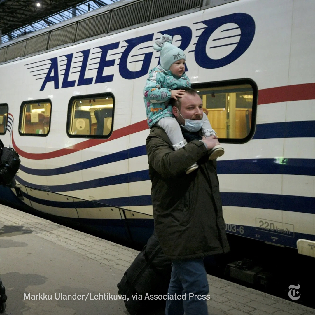 Finland’s national rail service will stop operating the Allegro train between Helsinki and St. Petersburg to align with sanctions. It was the last direct train service to Europe from Russia.

Follow our updates on the war in Ukraine.
nyti.ms/3JHB9eS