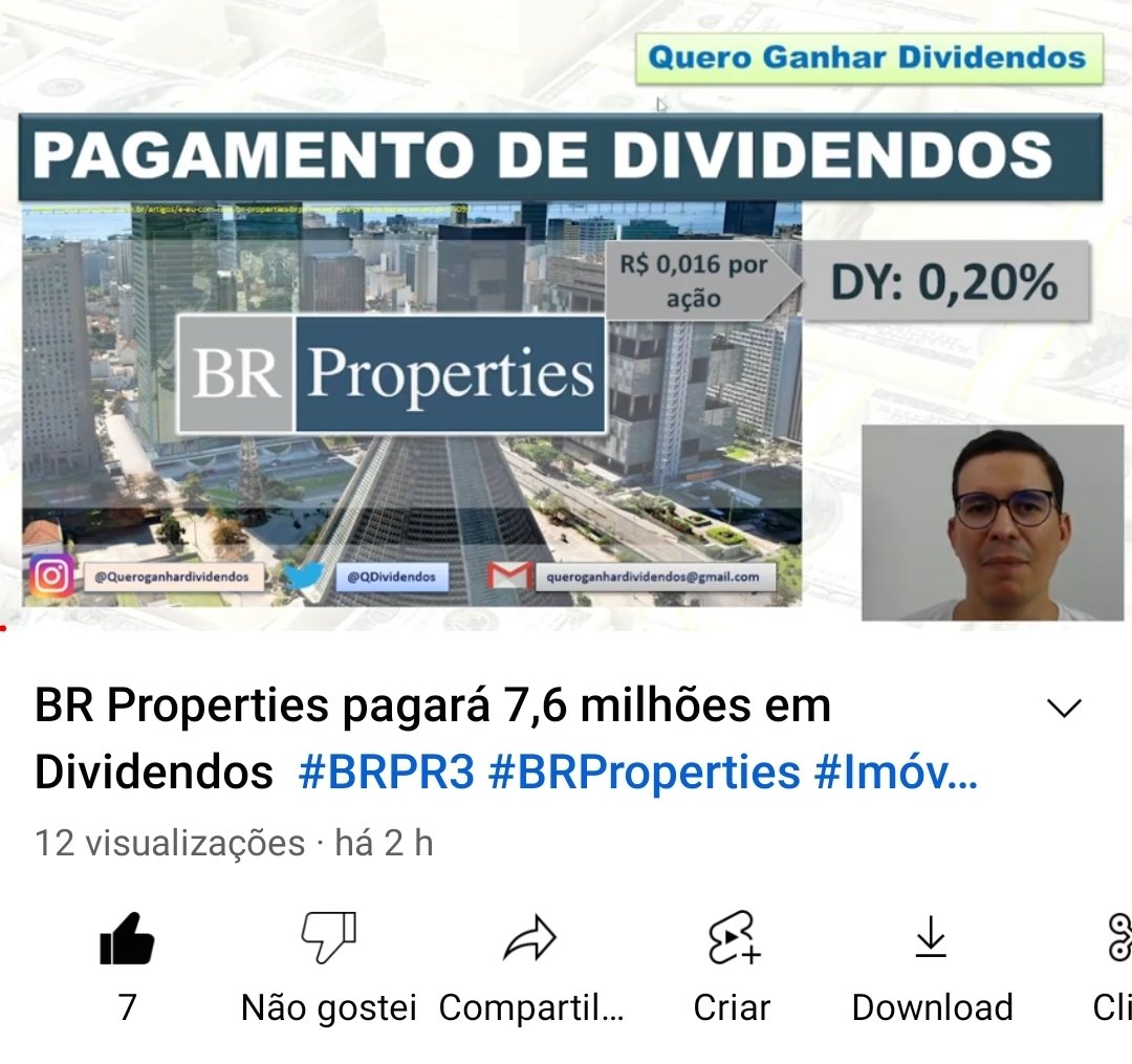 QDividendos's tweet photo. BR Properties pagará 7,6 milhões em Dividendos #BRPR3 #BRProperties #Imóveis #Comercial #Dividendos https://t.co/bsn1vofYxF