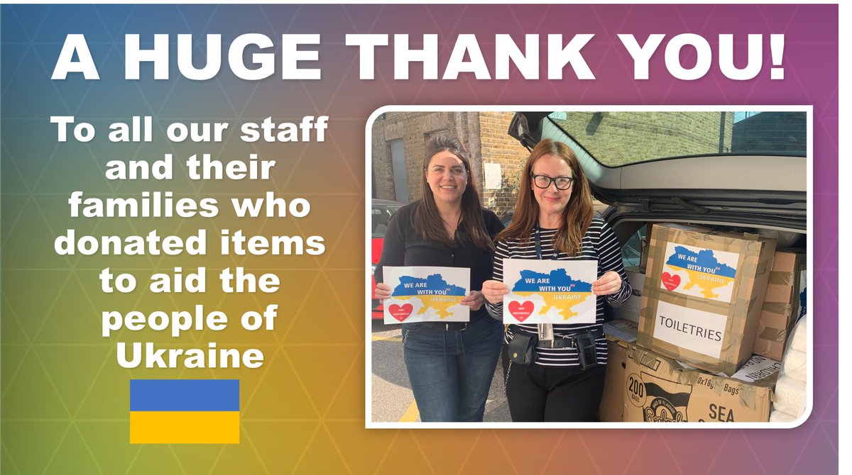 A huge THANK YOU!! - To our staff, their families and our partner agencies who generously donated to help the people of Ukraine. These were taken for distribution yesterday. #WeStandWithUkraine #villetweets