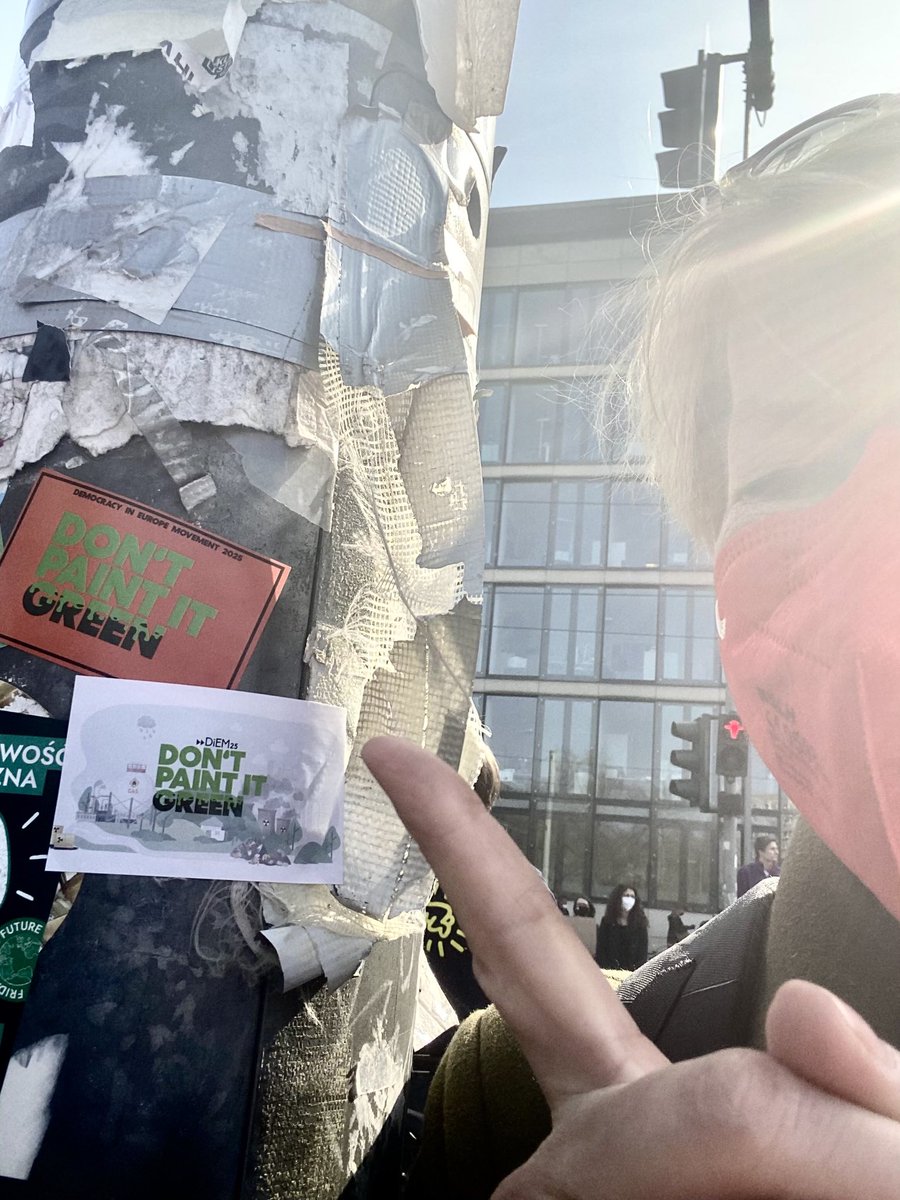 Today in Berlin we demand from the EU and Ursula <a href="/vonderleyen/">Ursula von der Leyen</a>:
#DontPaintItGreen 

#peopleoverprofit #peoplenotprofit #globalclimatestrike #climatestrike #climateaction #diem25