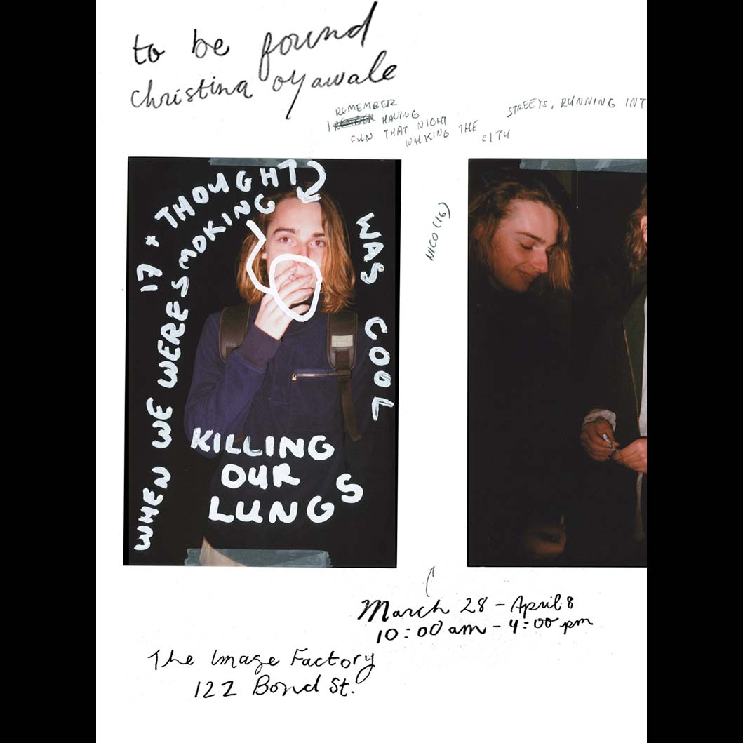 imagearts_tmu's tweet image. IMAGE FACTORY | Student Show | &quot;To Be Found&quot; by Image Arts 4th Year Photo Student Christina Oyawale  | IMA-323 (122 Bond St.) | OneCard Bldg Access + Health &amp;amp; Safety protocols | Exhibit runs March 28 - April 8 | Info: ow.ly/znZR50IqEc2 #ImageArts #ImageFactory #Photo #IMA