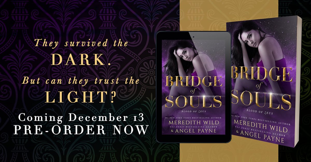Waterhouse Press (@waterhousepress) on Twitter photo The cover for Bridge of Souls by <a href="/WildMeredith/">Meredith Wild</a> & <a href="/AngelPayneWrtr/">Angel Payne Author</a> is here! Available everywhere on December 13.
Pre-order here: bit.ly/3iEx9jD
Add to your Goodreads TBR list: bit.ly/36rK85G The cover for Bridge of Souls by <a href="/WildMeredith/">Meredith Wild</a> & <a href="/AngelPayneWrtr/">Angel Payne Author</a> is here! Available everywhere on December 13.
Pre-order here: bit.ly/3iEx9jD
Add to your Goodreads TBR list: bit.ly/36rK85G