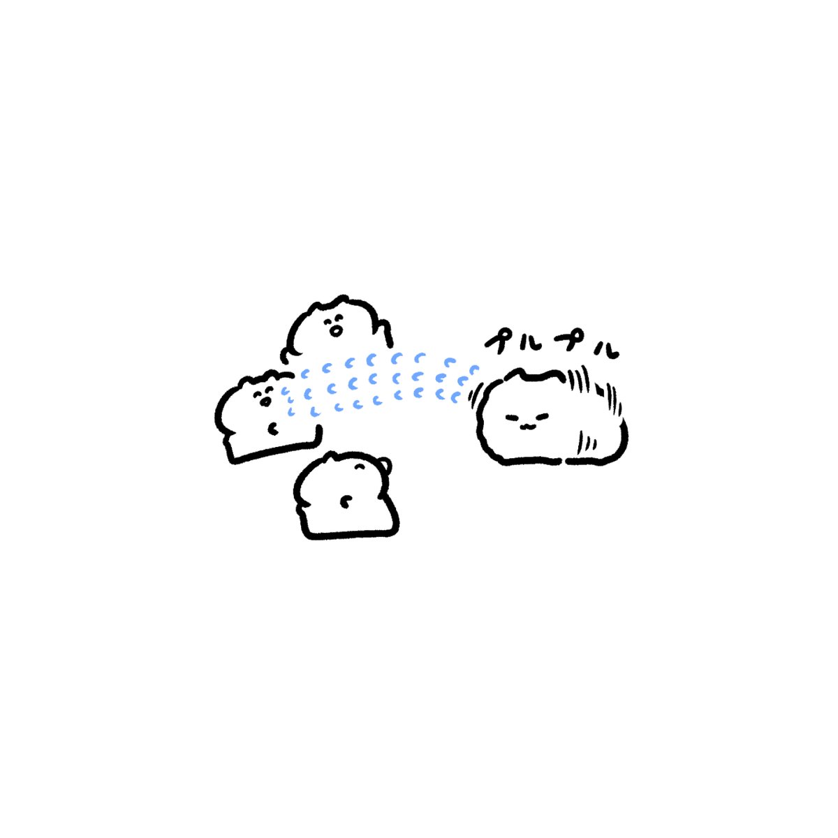 ピンポイントで水滴を飛ばすポメラニアン 