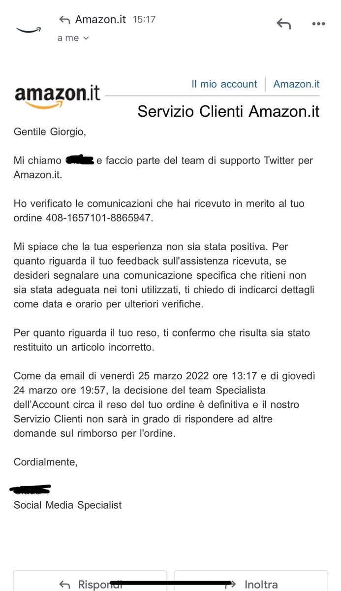 ggcanzoneri's tweet photo. 2. Fine della storia (forse), se non sei uno tra gli youtuber più seguiti in Italia non vali niente e non meriti neanche spiegazioni. @andreagale
https://t.co/mCLz9hW3pJ
@AmazonHelp @AmazonIT
#AmazonOut
#NoAmazon https://t.co/KUWyuN5AOV