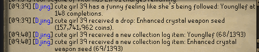 SwangKBk's tweet photo. Jagex came through with the apology. 2 days after getting his enhanced seed rolled back, Micky gets the pet and enhanced in 1 chest loool https://t.co/6vhOB5VQG4