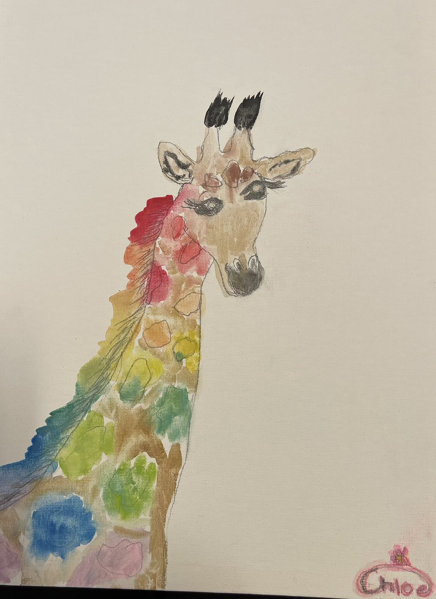 CCIacademy's tweet photo. Today Chloe in Year 2 brought in this fantastic painting of a giraffe for The Royal Academy of Arts competition. Good luck Chloe! @royalacademy https://t.co/3BzELsCj8Q