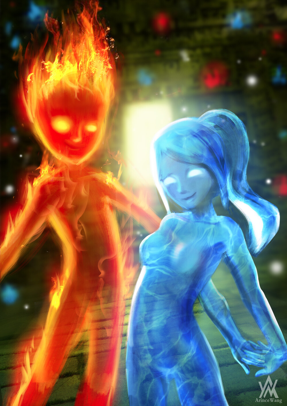 A beautiful fanart of Fireboy and Watergirl from Y8 games.Artist: Arince Wa...