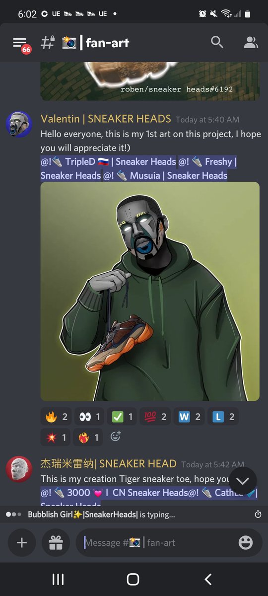johnchristo5SH's tweet photo. Some fan art from one of the members in the discord! Be on the lookout on @sneakerheadsoff they might post a link and grant you access if you're not already in! Have a great day fam! #nft #art #ETH #sneakerheads #sneakerkid #ye https://t.co/GD7NwIspQD
