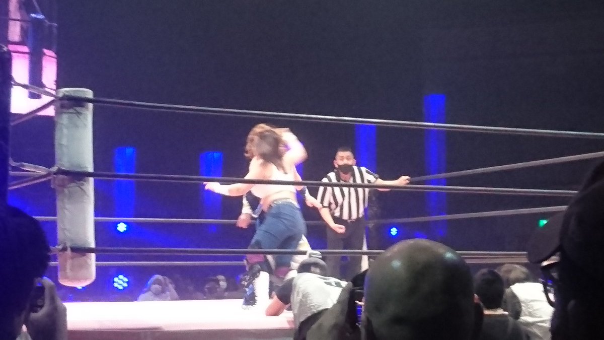 Heerokun01's tweet photo. 東京女子両国国技館

Match 2
ToJo vs GanJo
Nao, Neko, Mahiro &amp; Kaya vs Yuna, Moeka, HARUKAZE &amp; YuuRi 

#tjpw 
#tjpwGP22
#ganjo
#ganbarepro https://t.co/wxlTbvHFay