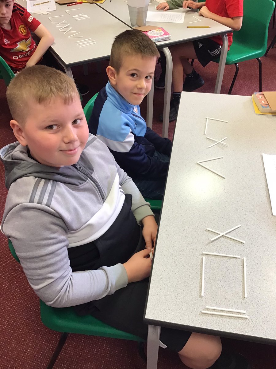 ABCPschool's tweet photo. We're celebrating #WorldMathsDay today in #Class56E today. Our first challenge was to investigate Roman Numerals using art straws. The number 88 used the most art straws @first4maths #ABMaths https://t.co/6lhwthsgEp