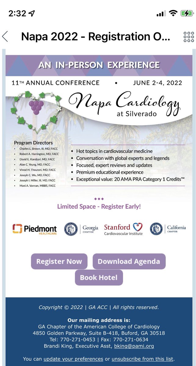 Mani Vannan (@manivannanheart) on Twitter photo Napa Cardiology 2022. Outstanding educational experience: national experts, unique interactive presentations on hot topics, exceptional value for money and time. Limited space. Register ASAP: 123signup.com/register?id=kv… <a href="/PradeepYadavMD/">Pradeep Yadav</a> <a href="/VinodThourani/">Vinod Thourani</a> <a href="/ACC_Georgia/">Georgia Chapter ACC</a> <a href="/CaliforniaACC/">California ACC</a> Napa Cardiology 2022. Outstanding educational experience: national experts, unique interactive presentations on hot topics, exceptional value for money and time. Limited space. Register ASAP: 123signup.com/register?id=kv… <a href="/PradeepYadavMD/">Pradeep Yadav</a> <a href="/VinodThourani/">Vinod Thourani</a> <a href="/ACC_Georgia/">Georgia Chapter ACC</a> <a href="/CaliforniaACC/">California ACC</a>