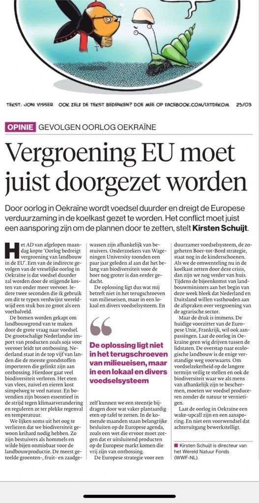 Hear, hear! Inderdaad zó belangrijk dat we juist nú doorpakken met de transitie van onze #voedselproductie en met #biodiversiteitsherstel !!⁦<a href="/DeltaplanBio/">Deltaplan Biodiversiteitsherstel</a>⁩ ⁦⁦<a href="/minlnv/">Minlvvn</a>⁩ ⁦<a href="/MinisterNenS/">Staslvvn</a>⁩ ⁦<a href="/LTONederland/">LTO Nederland</a>⁩ ⁦<a href="/wwfnederland/">Wereld Natuur Fonds</a>⁩