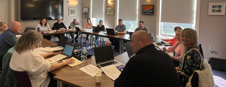 Northern Committee meeting today, to continue their work for members in these exceptional times. Gerry Murphy, Northern Secretary, and Marie O'Shea, Chairperson, welcomes the committee back to Northern Office.