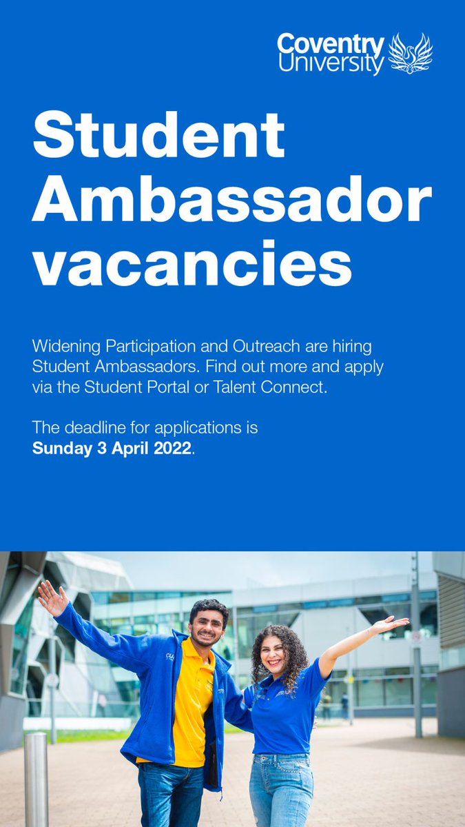 Jo Mason (@joannetheot) on Twitter photo This would be a great opportunity for <a href="/CovUniOT/">Coventry Uni OT</a> <a href="/Cov_OTsociety/">Coventry OT Society</a> Apply via the Student Portal of Talent Connect. This would be a great opportunity for <a href="/CovUniOT/">Coventry Uni OT</a> <a href="/Cov_OTsociety/">Coventry OT Society</a> Apply via the Student Portal of Talent Connect.