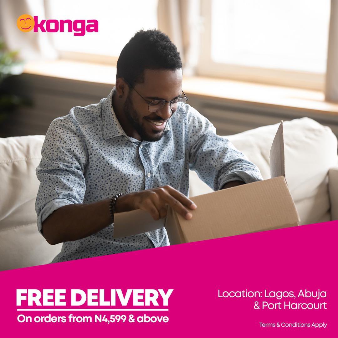 Tizbami's tweet photo. GOOD NEWS🤸🏽
If you’re in Abuja, Lagos or PortHarcourt, this awoof is for you🤸🏽
Buy anything from the konga site https://t.co/73vvheVjqK  from 4599 &amp; above and get a free delivery instantly ✅

#KongaFreeDelivery https://t.co/Sdj2tMAoYL