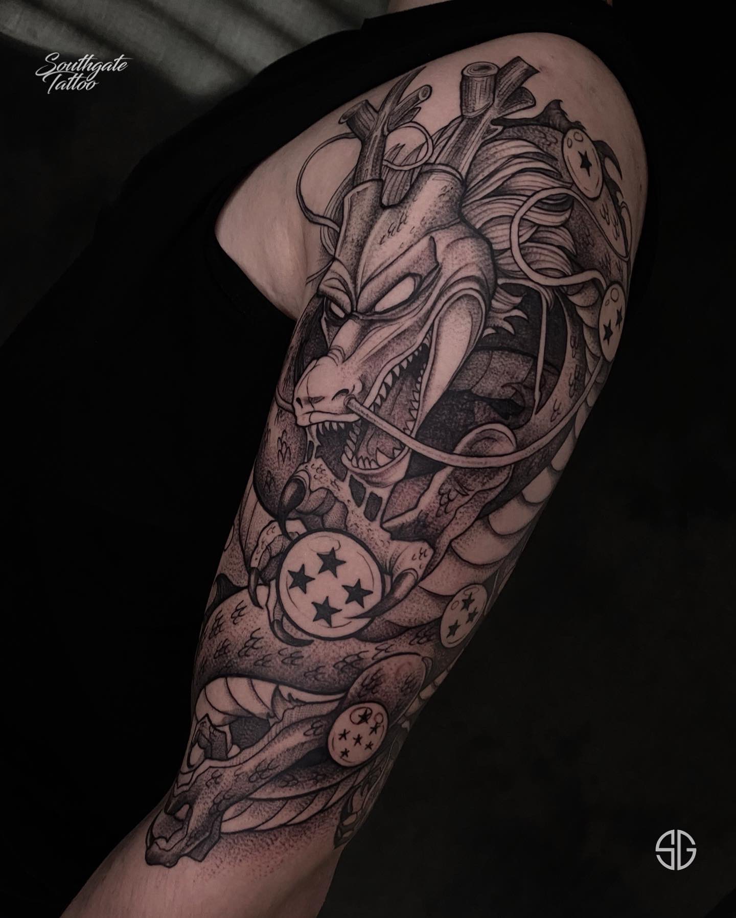Southgate SG Tattoo & Piercing Studio on X: "• Dragon Ball Z • custom upperarm project done in 1.5 days straight by our resident @fla_ink for @shaun_gtimk5 Books/info in our Bio: @