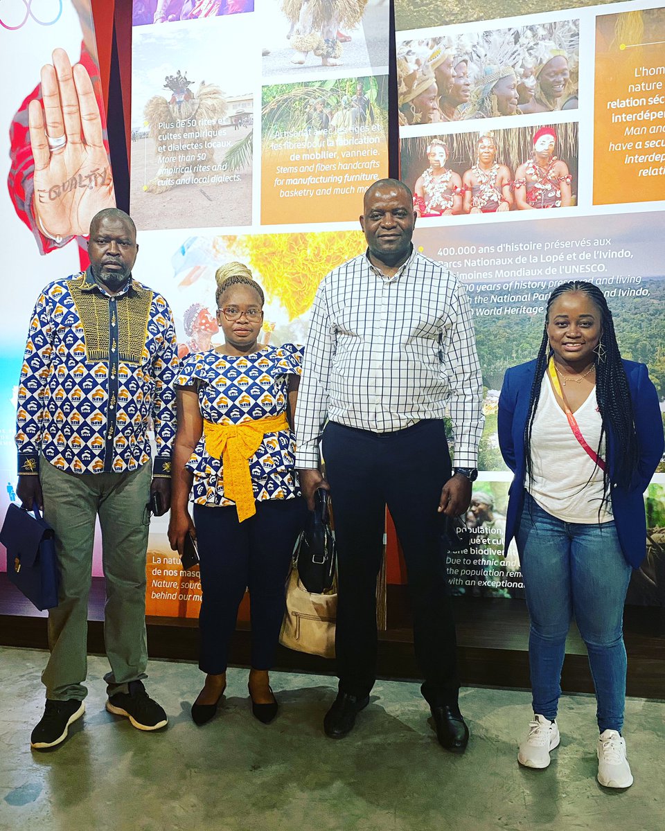 Hermann Kamonomono, the Director General of the Société Nationale Immobilière (SNI), Nguia Sylvain Head of the Property Management Service (SNI) and Owanglat Lyna, Head of the Sales Service (SNI) visit the Gabon Pavilion.

#gabonatexpo2020 #Expo2020Dubai