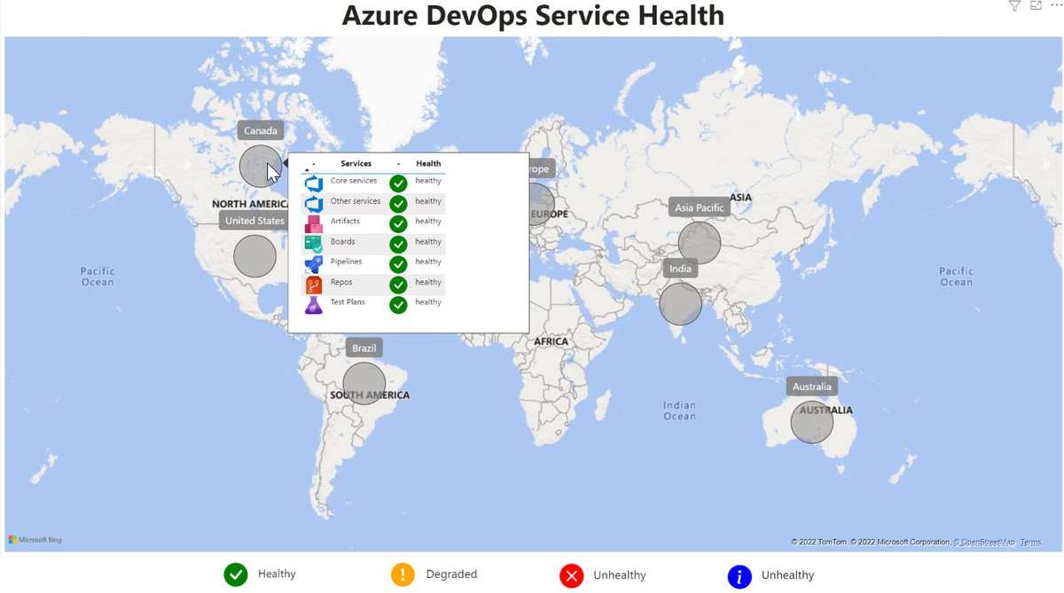 vinijmoura's tweet image. @AzureDevOps Status in new format #AzureDevOps #PowerBI #BingMap /cc @wpschaub @moraesguga @rcarneironet @riserrad @claudiobernardo @cdssoftware