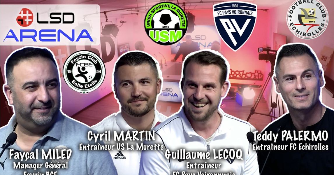 Nouvelle émission #Foot ce soir à 18h avec 4 coachs locaux autour de #Dimitri et #Hugo
Les invités : 
- Teddy PALERMO (R1 – Fc Echirolles)
- Fayçal MILED (R3 – Feyzin Cbe)
- Guillaume LECOQ (R3 – FCPV - Football Club Pays Voironnais
- Cyril MARTIN (D1 - U.S La Murette Officiel)