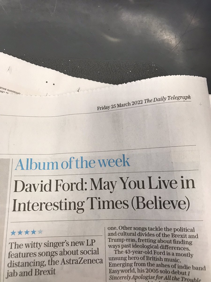 davidfordisdead's tweet photo. So there I was, flicking through the pages of @Telegraph and what should meet my eyes but this towering feat of journalistic prowess from @neil_mccormick Biased? Me? https://t.co/UaUo9EEeaq