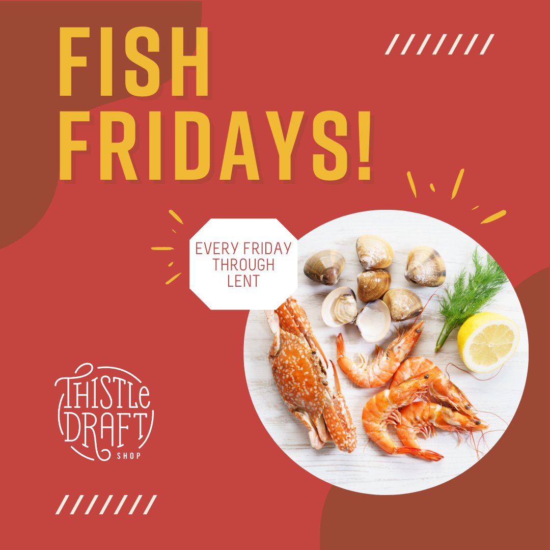 With our new seafood specials, any fin is possible. 🐠 Join us for Fish Fridays, where we'll be featuring a different seafood entrée every week up until Lent!