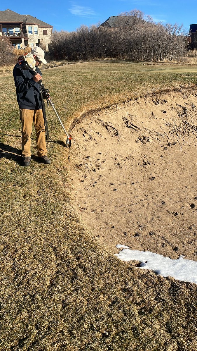 Using some sunny weather to get some bunker edge Work done