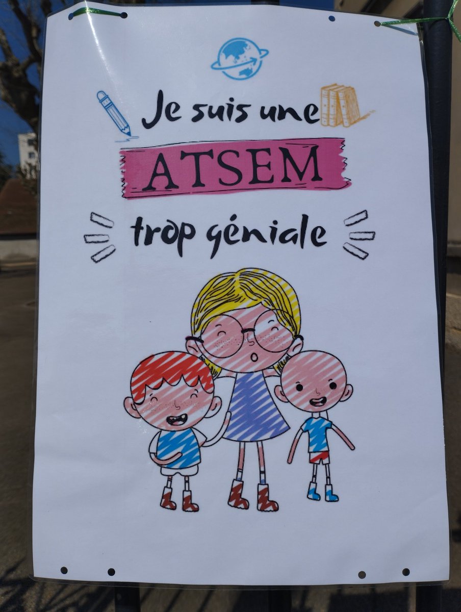 En cette journée nationale des ATSEM, l'école Thévenon, Tour du Pin, met les ATSEM en valeur. #circotourdupin #ecolematernelle #collaboration #ATSEM