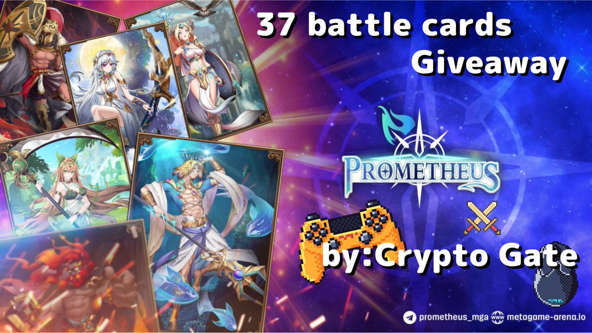 StarprinceThe5's tweet photo. 🎉GIVEAWAY
 👇Total of 37 battle cards
1⃣ ❤️+RT
2⃣ Follow 
@PromethMetagame＆ @starprince_eth &amp; @304cc2
3⃣ Tag 3 Friends
4⃣ Enter Discord⇒ #🎉｜giveaway
https://t.co/z9oO0jvgGX
--
https://t.co/tcsk0a1Gkc
5⃣ Rankings are from the winners to the Rumble
🏆Winners 04/28,11PM (GMT)⏰ https://t.co/7SqSJfT9Zp