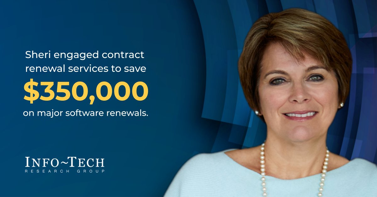 infotechRG's tweet photo. Sheri Horwitz, Senior VP of IT, led her organization to a 7% year-over-year improvement in #IT performance, saved $350,000 in software contracts, and developed a culture of learning and growth in IT. 

Read her full story in this #CaseStudy >> https://t.co/BYXwRxOI2c https://t.co/aC9coU6Brg