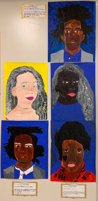 AIC_Dual's tweet photo. Ms. Childs’ Studio Art and Drawing &amp; Painting 1 classes researched admirable Black Americans, discussed their character traits, used a grid to enlarge a picture, and mixed skin color from only red, yellow, and blue with acrylic paint. @AlbanyENL @albanyschools #allinforalbany https://t.co/YnDEyxc6is