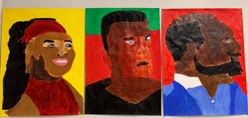 AIC_Dual's tweet photo. Ms. Childs’ Studio Art and Drawing &amp; Painting 1 classes researched admirable Black Americans, discussed their character traits, used a grid to enlarge a picture, and mixed skin color from only red, yellow, and blue with acrylic paint. @AlbanyENL @albanyschools #allinforalbany https://t.co/YnDEyxc6is