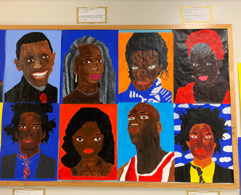 AIC_Dual's tweet photo. Ms. Childs’ Studio Art and Drawing &amp; Painting 1 classes researched admirable Black Americans, discussed their character traits, used a grid to enlarge a picture, and mixed skin color from only red, yellow, and blue with acrylic paint. @AlbanyENL @albanyschools #allinforalbany https://t.co/YnDEyxc6is