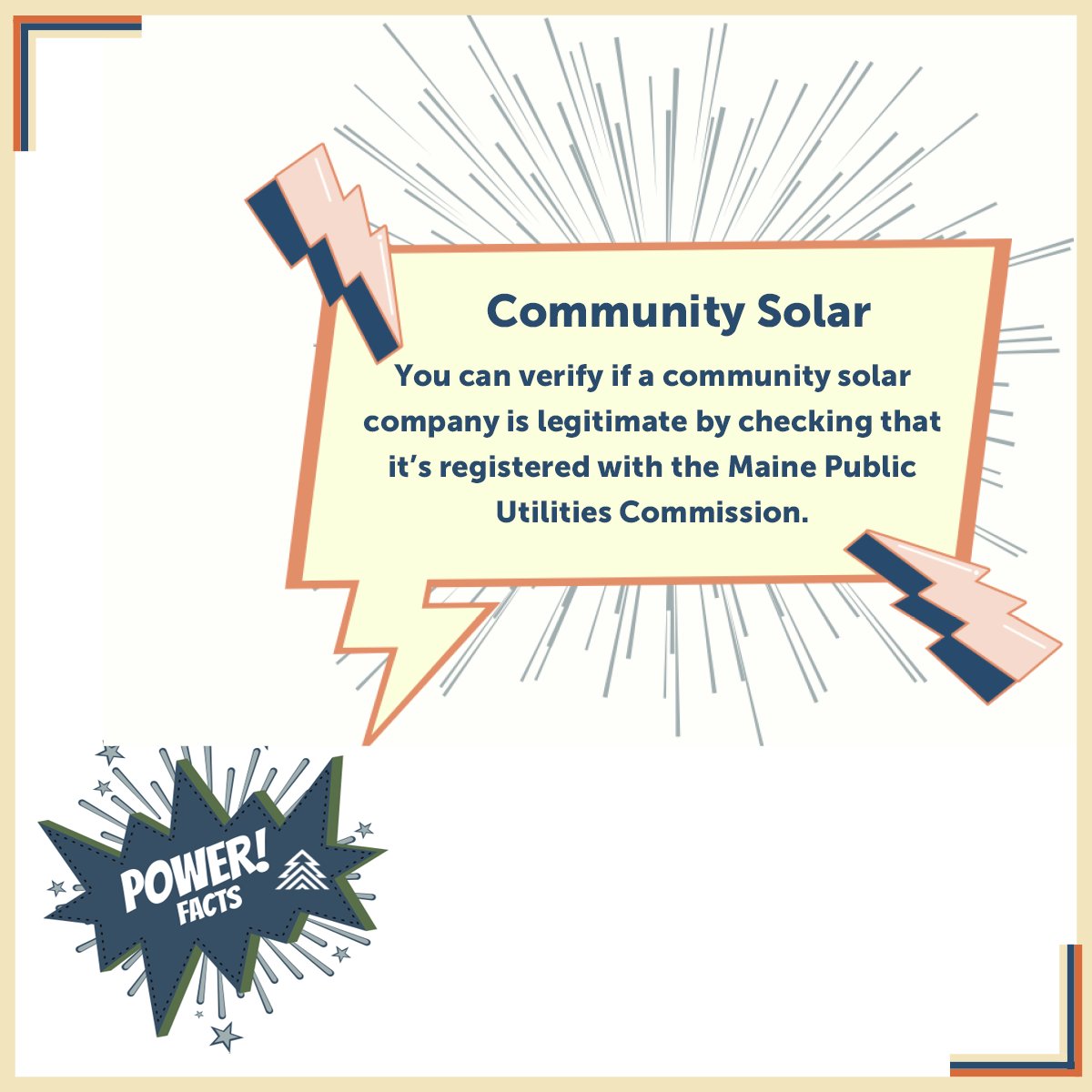 versantpower's tweet photo. If you see an ad from a community solar company in the mail or online and aren't sure if it's legitimate, you can check the MPUC's list here: https://t.co/kHHtdgJaIx
Versant Power does not perform marketing on behalf of any community solar projects. #PowerFacts https://t.co/sN77xg7SRq