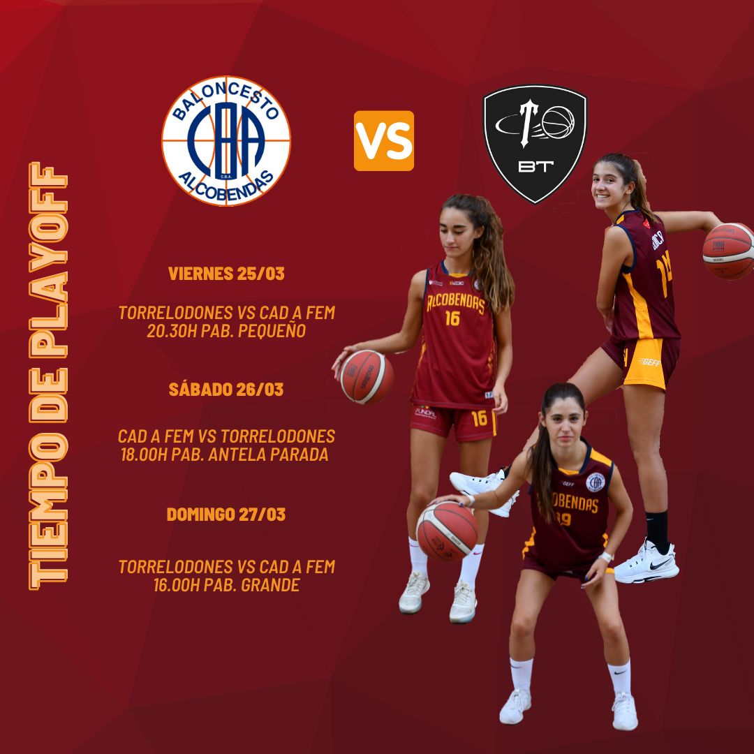 cbalcobendas's tweet photo. ¡Este fin de semana vuelve cargado de partidos!

Nuestro #InfAMasc sigue en la lucha por superar sus octavos contra @basketleganes

En cambio nuestras #JuniorAFem y #CadAFem entran ya en cuartos de final.

¡A por todas! 💪🏼💥

#SienteElGranate https://t.co/aDWHRiLFjL