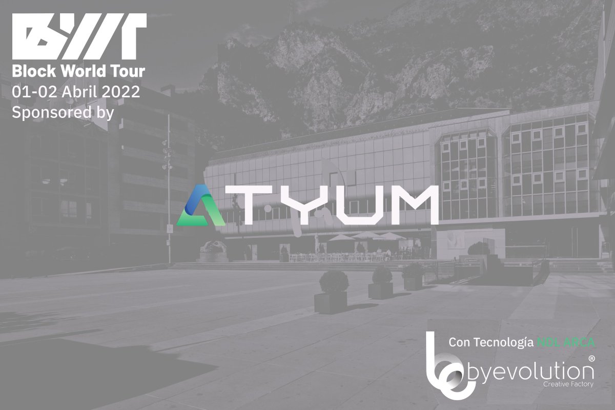 ByEvolution_BCH's tweet photo. #ByEvolution y Power11 presentarán #ATYUM, la plataforma universal de generación e intercambio de tokens, en el #BlockWorldTour que se celebrará en Andorra, el próximo 1 de abril de 2022.    
#blockchain #token #NFT https://t.co/OmSvJsEDr7