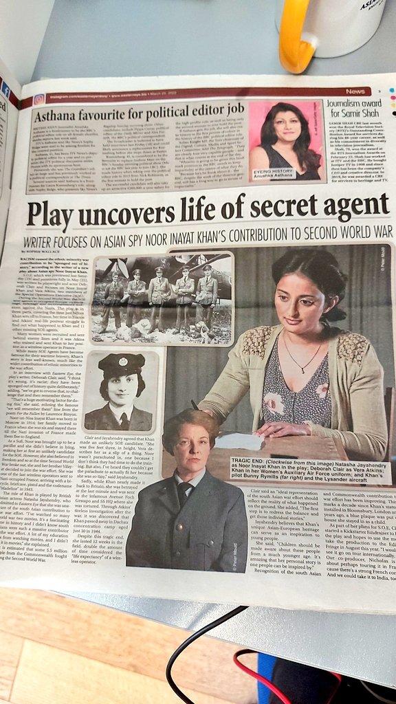 This week I wrote an article on a #hero of mine, SOE Agent #NoorInayatKhan who is being played by the wonderful @tashajayahendry in a new production! #worldwar2 #SOE #spy #espionage #warhero