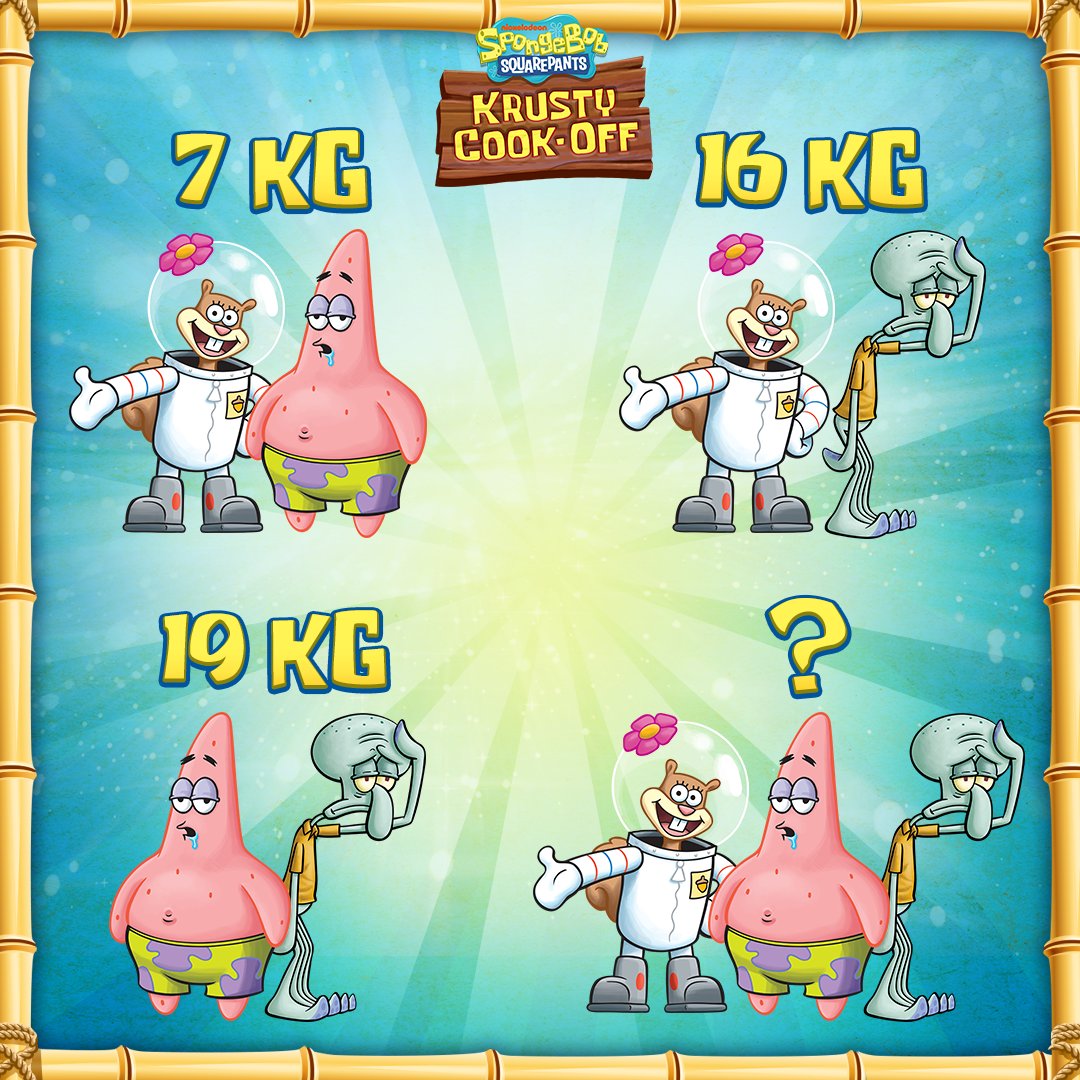 SBKCO_Africa's tweet photo. Friday feels like a good day for some simple math💭 The first five correct answers in the comments will be lucky winners of some free gems! So what's your answer?
#spongebob #SpongeBobSquarepants #nickelodeon
#krustycookoff #krustycookoffAfrica #CookingGames https://t.co/gWt0VXIT8c