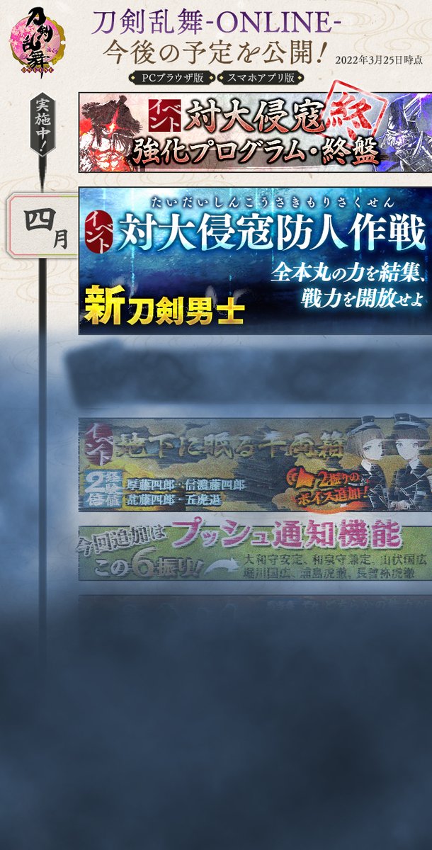 刀剣乱舞 22年4月の予定公開とその反応 Togetter