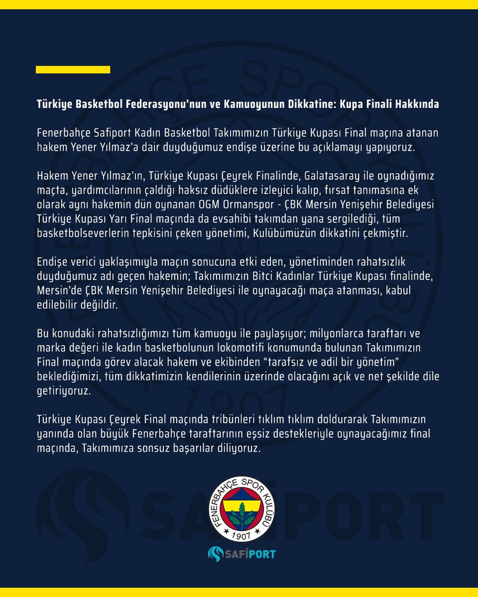 fbkadinbasket's tweet photo. Türkiye Basketbol Federasyonu’nun ve Kamuoyunun Dikkatine: Kupa Finali Hakkında 

👉 https://t.co/p29jmSBmdz https://t.co/bBaQkMfRm3