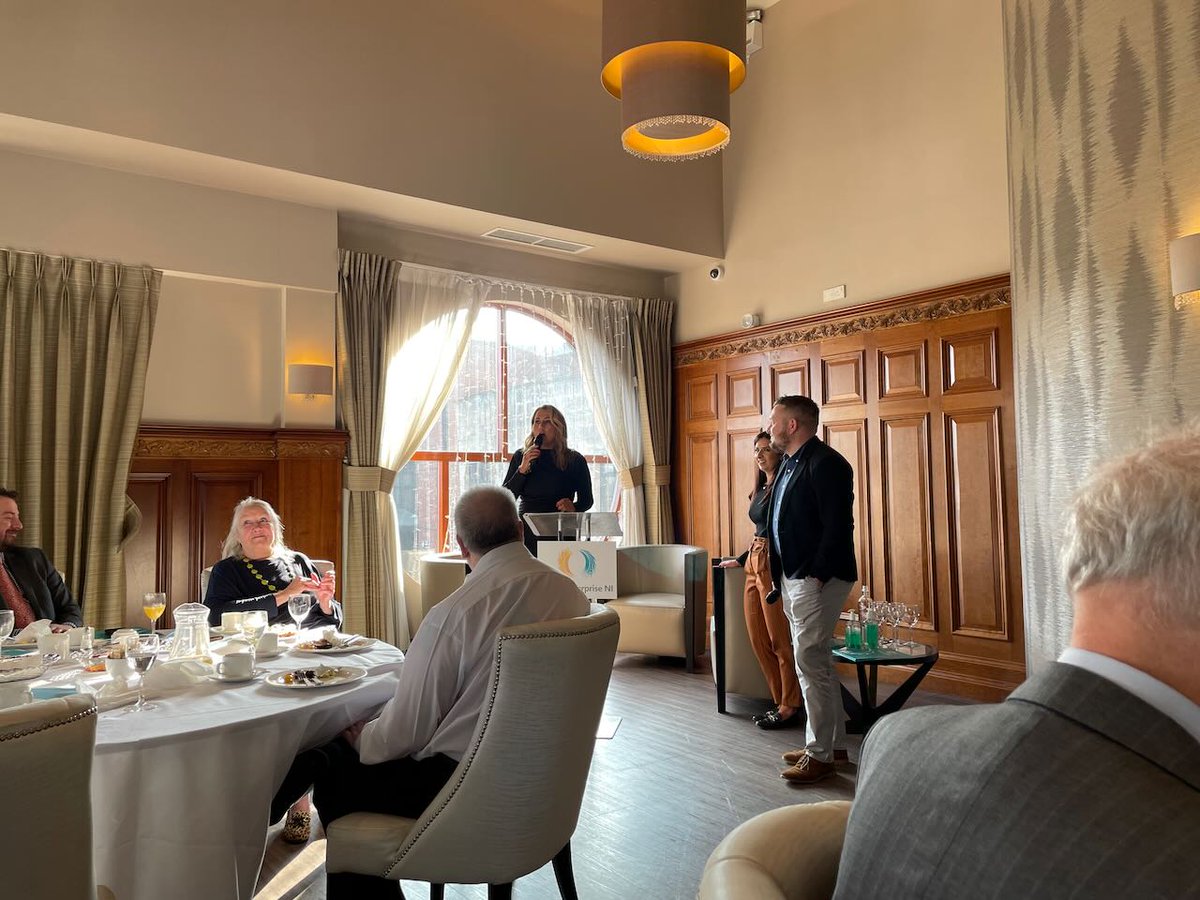 We had a great time this morning at a fantastic event hosted by <a href="/socentni/">Social Enterprise NI</a> Great to hear so much positivity around the social enterprise community and how SE's are working successfully in conjunction with the private sector to produce some amazing results. 
#business <a href="/radio_cate/">Cate Conway</a>