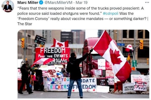 mindingottawa's tweet photo. Not a "loaded shotgun" to be found: Police contradict @TorontoStar story that #FreedomConvoy concealed loaded firearms: "This is misinformation" https://t.co/TClcG7xPaw #cdnpoli @MarcoMendicino @MarcMillerVM @Justin_Ling https://t.co/Z8rSczLNOJ