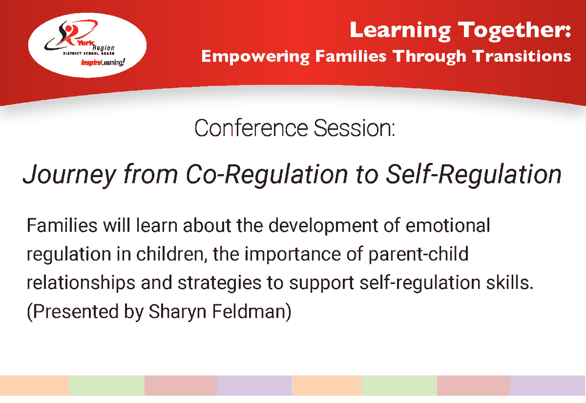 Families, is your child starting Kindergarten? Are you looking for strategies to help your child overcome stress and go back to calm? This session at the Learning Together conference is for you! Register today: 
www2.yrdsb.ca/learning-toget… 
#YRDSBKindergarten #YRDSBEarlyYears #YRDSB