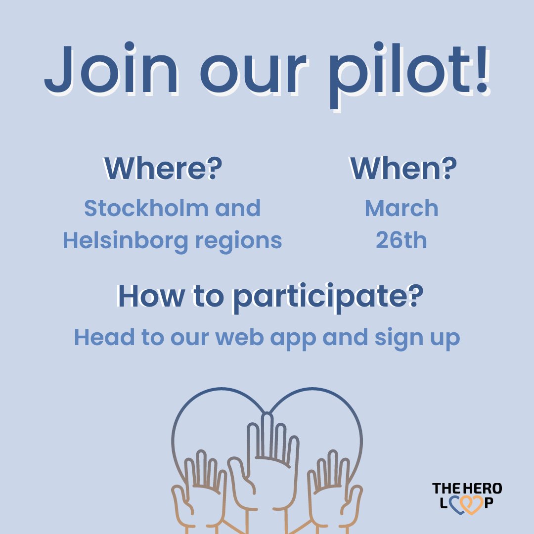 And this weekend we'll have one more pilot

Where📌Stockholm and Helsingborg regions.

When📅March 26th, 11.00 CET.

How to participate🔎sign up at theheroloop.com

Join our Facebook Group facebook.com/groups/thehero… to participate with us.

Can’t wait to see you there! 🤩