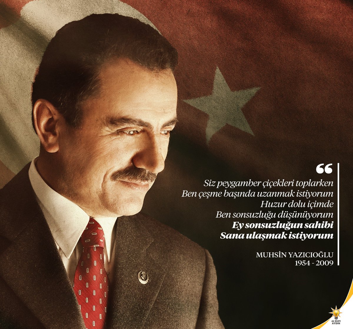 Vatan ve millet sevdalısı, dava adamı ve gönül insanı merhum Muhsin Yazıcıoğlu’nu vefatının sene-i devriyesinde rahmet ve dua ile anıyoruz. 

Ruhu şad, mekanı cennet, makamı âli olsun.

#MuhsinYazıcıoğlu 🇹🇷