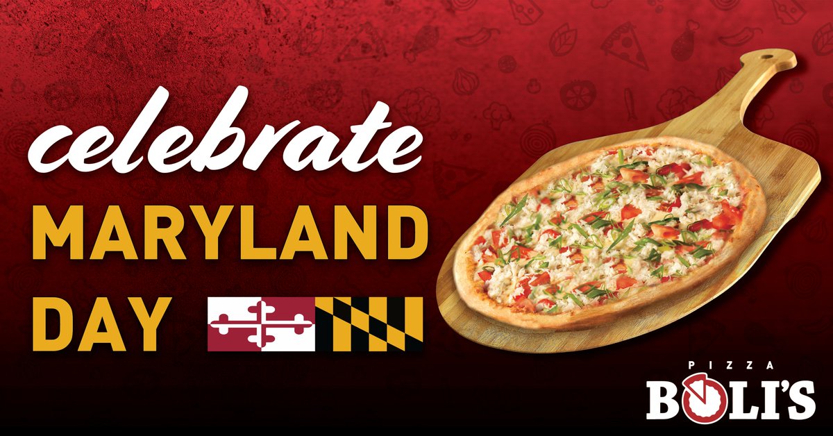 PizzaBolis's tweet photo. Happy Maryland Day! How are you celebrating? We're gonna be eating our Maryland Style Crab Pizza๐
#pizza #maryland #MarylandDay #crab #pizzabolis https://t.co/wf4rkDFuP2