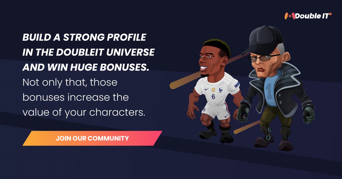 Create a strong profile in the DoubleIT universe and win huge bonuses. Not only that, those bonuses increase the value of your characters, too.
Join our community early to enjoy a hand-crafted gaming experience while it’s fresh!
#playtoearn #gamers #P2E #play2earn #gamefi #IDO