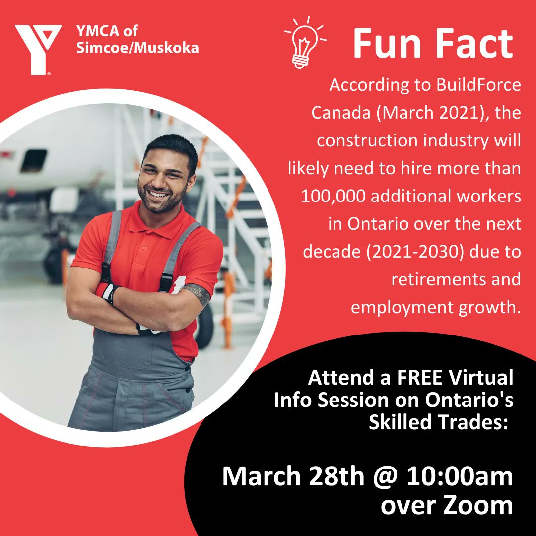 Fun fact: The construction sector is expecting 92,500 retirements across Ontario by 2030. That's a lot of jobs! Register for the ONTAP seminar taking place on March 28 at 10am to find out what the skilled trades have to offer &amp; how to get started. us02web.zoom.us/meeting/regist…