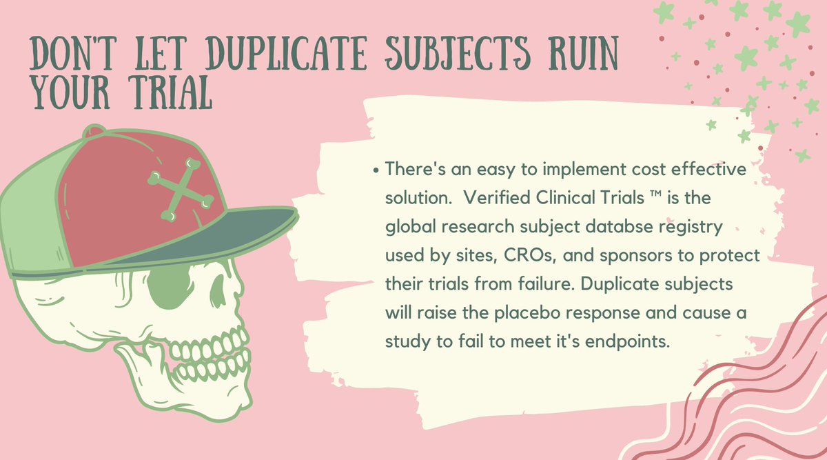 VerifiedTrials's tweet photo. Verified Clinical Trials ™ (VCT) detects and prevents duplicate subjects at the time of screening as well as many other protocol violations. A global easy to win to win solution. Book a meeting with us to learn more. https://t.co/cBCmkSnRim https://t.co/PU4zpmIdky