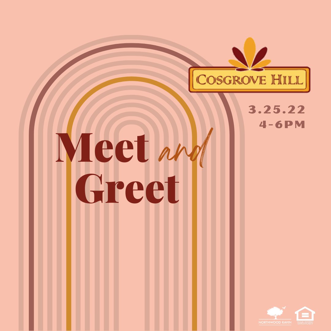 CosgroveHill's tweet photo. Stop by this evening to meet the Cosgrove staff and some of your new neighbors! https://t.co/xdmWfXllw6
